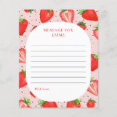 Roze Aardbei Verjaardag Tijd Capsule Note Kaart (Voorkant)