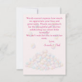Roze aardbei vlinder baby shower bedankt (Achterkant)