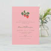  Roze Aardbei Vrijgezellenfeest Tea Party Kaart (Staand voorkant)