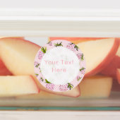 Roze Aardbei Waterverf ontworpen labels (Aangebracht)