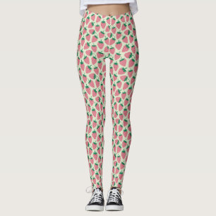 Roze Aardbei Zomer Patroon Leggings