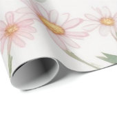 Roze Aardbeibloemen Verjaardagsfeestje voor haar Cadeaupapier (Rol Hoek)