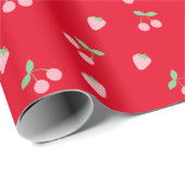  roze aardbeiboomvrucht, rood cadeaupapier (Rol Hoek)