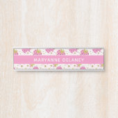 Roze aardbeien Aangepaste naam Deurbordje (Voorkant)