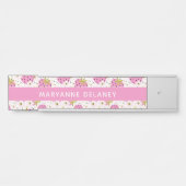 Roze aardbeien Aangepaste naam Deurbordje (Voorkant)