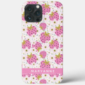 Roze aardbeien Aangepaste telefoonnummers Case-Mate iPhone Case (Achterkant)
