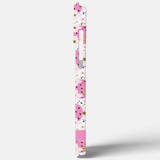 Roze aardbeien Aangepaste telefoonnummers Case-Mate iPhone Case (Achterkant / Links)