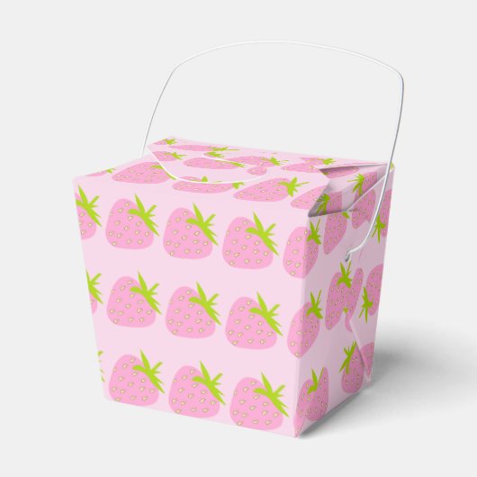 Roze Aardbeien Bedankdoosjes (Voorkant Zijde)
