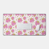 Roze aardbeien bureaumat (Keyboard & Muis)