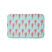 Roze Aardbeien Ice Cone Pattern, Blue Badmat (Voorkant)