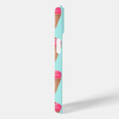 Roze Aardbeien Ice Cone Pattern, Blue Case-Mate iPhone Case (Achterkant / Rechts)