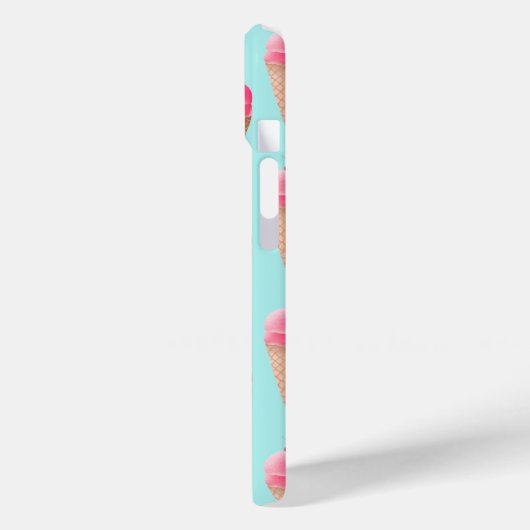 Roze Aardbeien Ice Cone Pattern, Blue Case-Mate iPhone Case (Achterkant / Links)