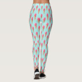 Roze Aardbeien Ice Cone Pattern, Blue Leggings (Achterkant)