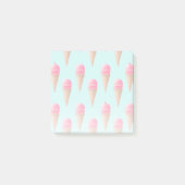 Roze Aardbeien Ice Cone Pattern, Blue Post-it® Notes (Voorkant)