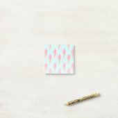 Roze Aardbeien Ice Cone Pattern, Blue Post-it® Notes (Op bureau)