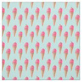 Roze Aardbeien Ice Cone Pattern, Blue Stof (Swatch)