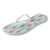 Roze Aardbeien Ice Cone Pattern, Blue Teenslippers (Schuin)