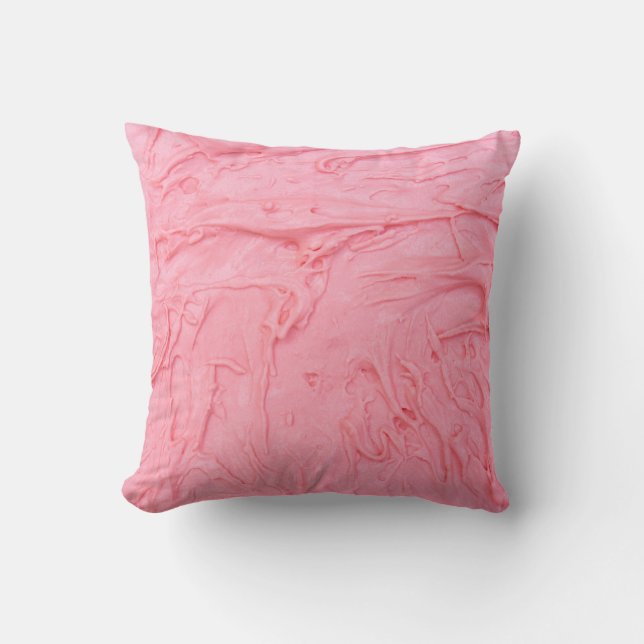Roze Aardbeien Ijs Textuur Kussen (Voorkant)