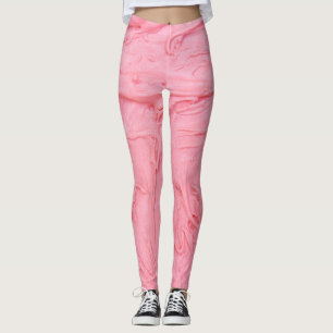 Roze Aardbeien Ijs Textuur Leggings