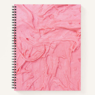 Roze Aardbeien Ijs Textuur Notitieboek