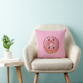 Roze Aardbeien IJsdonut Kawaii Kussen Hoofdkussen (Stoel)