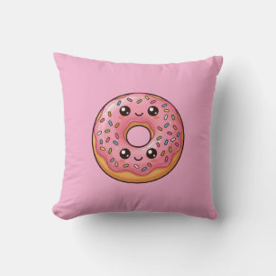 Roze Aardbeien IJsdonut Kawaii Kussen Hoofdkussen
