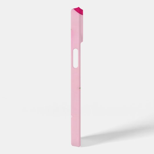 Roze aardbeien iPhone 14 hoesje (Achterkant / Rechts)