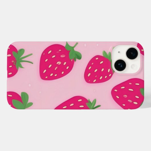 Roze aardbeien iPhone 14 hoesje