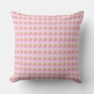 Roze Aardbeien Mooie Patroon Kussen