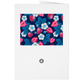 Roze aardbeien op blauw (Achterkant)