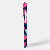 Roze aardbeien op blauw Case-Mate iPhone case (Achterkant / Links)