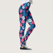 Roze aardbeien op blauw leggings (Rechts)