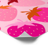Roze aardbeien poster (Hoek)