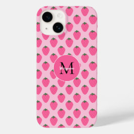 Roze Aardbeien, schattig aangepast Case-Mate iPhone 14 Hoesje
