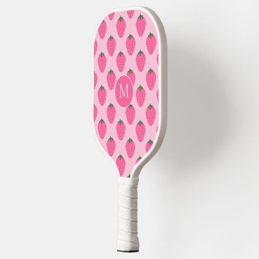 Roze Aardbeien, schattig aangepast Pickleball Paddle (Links)