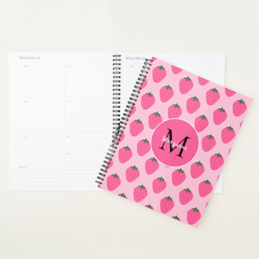 Roze Aardbeien, schattig aangepast Planner (Display)