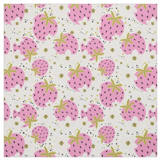 Roze aardbeien stof (Swatch)