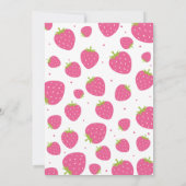 Roze aardbeienbes eerste 1e zomerverjaardag kaart (Achterkant)
