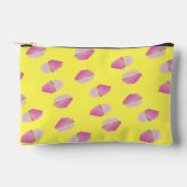 Roze aardbeiencupcakes op geel etui (Voorkant)