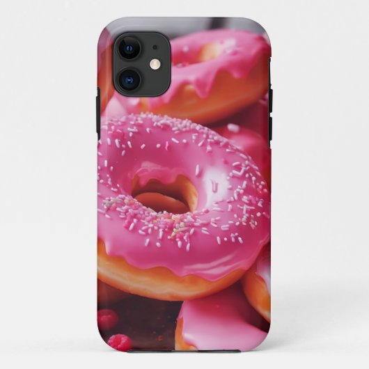 Roze aardbeiendonuts Case-Mate iPhone case (Achterkant)
