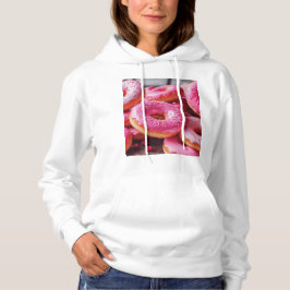 Roze aardbeiendonuts hoodie