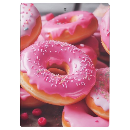 Roze aardbeiendonuts klembord (Achterkant)