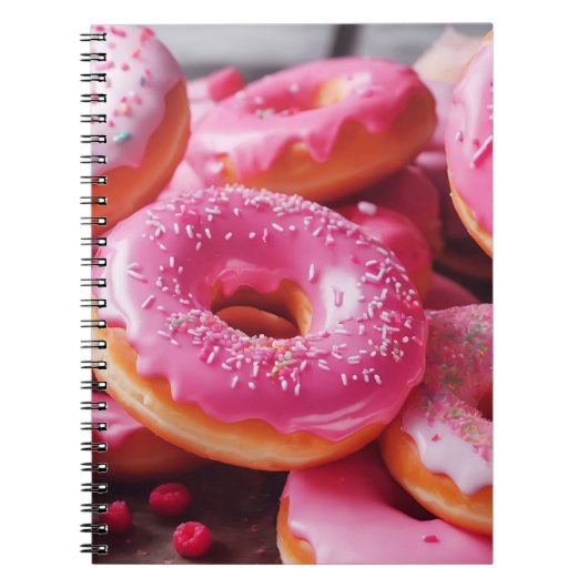 Roze aardbeiendonuts notitieboek (Voorkant)