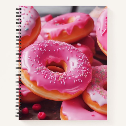 Roze aardbeiendonuts notitieboek (Voorkant)