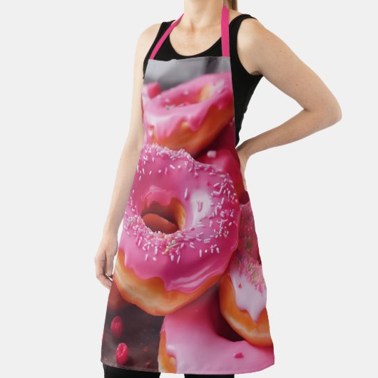 Roze aardbeiendonuts schort (Insitu)