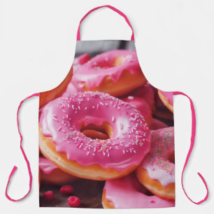 Roze aardbeiendonuts schort