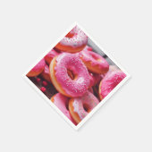 Roze aardbeiendonuts servet (Hoek)