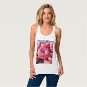 Roze aardbeiendonuts tanktop (Volledige Voorkant)