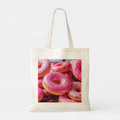 Roze aardbeiendonuts tote bag (Achterkant)