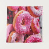 Roze aardbeiendonuts wandkleed (Voorkant (horizontaal))